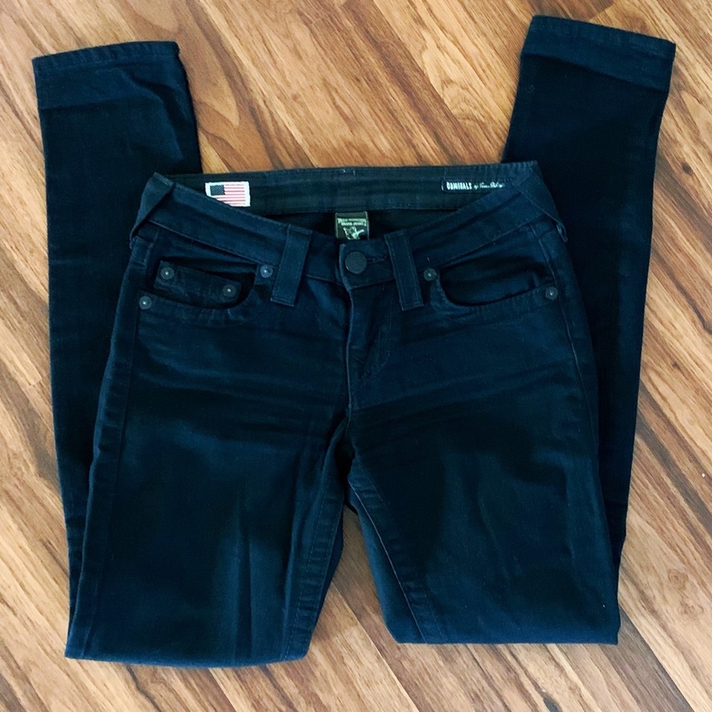 TRUE RELIGION Black Jeans Halle Style Size 24